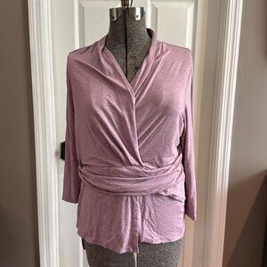 J.Jill Lavender faux wrap super soft blouse size L
